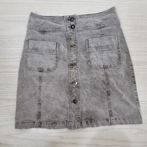 Prana Corduroy Gray Grunge Mini Skirt Women 4 Organic Cotton Casual 90s Vibe